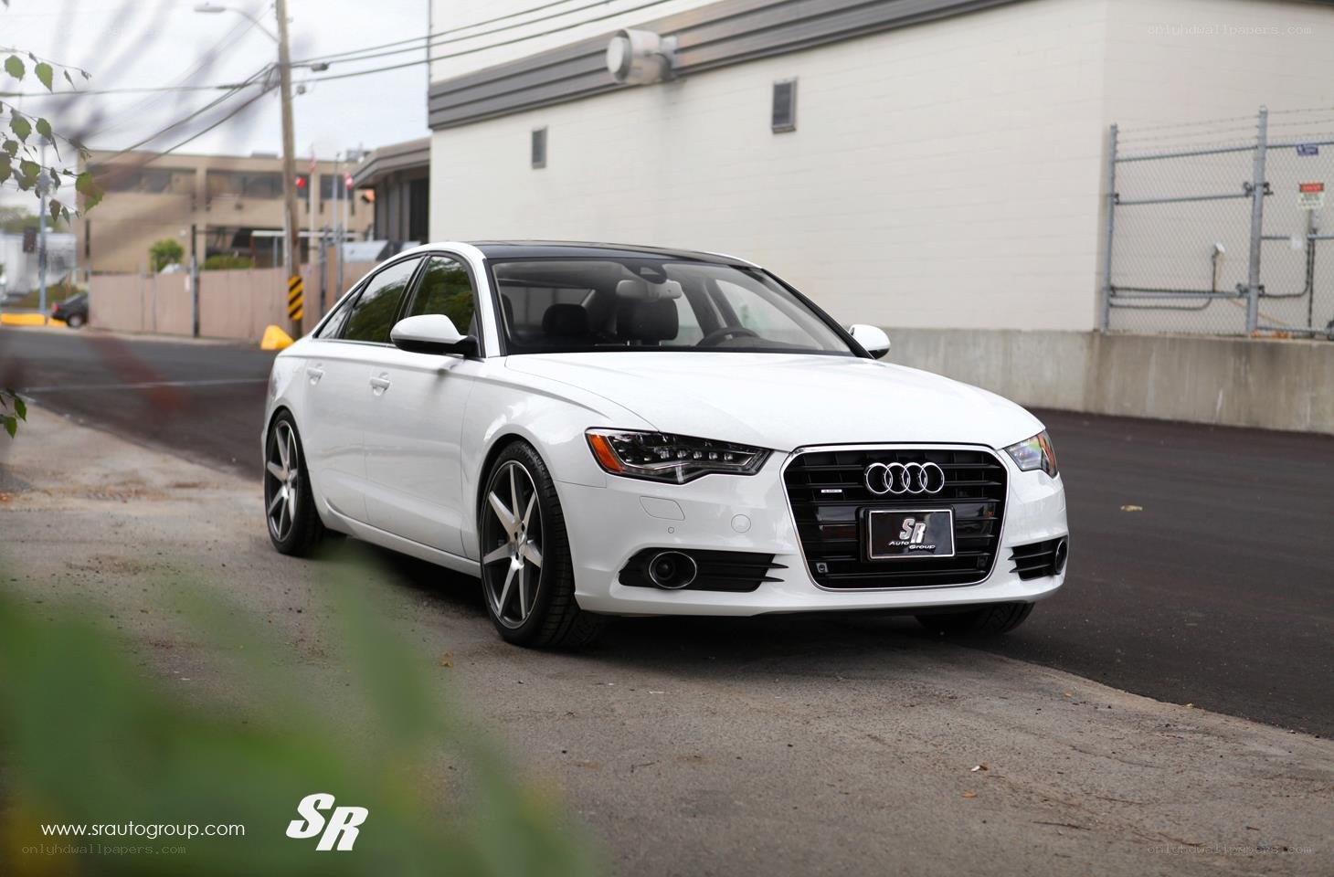 white audi a6 on street