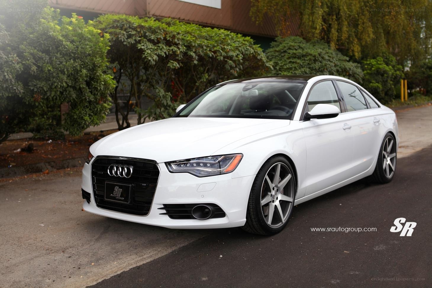 white audi a6 sedan