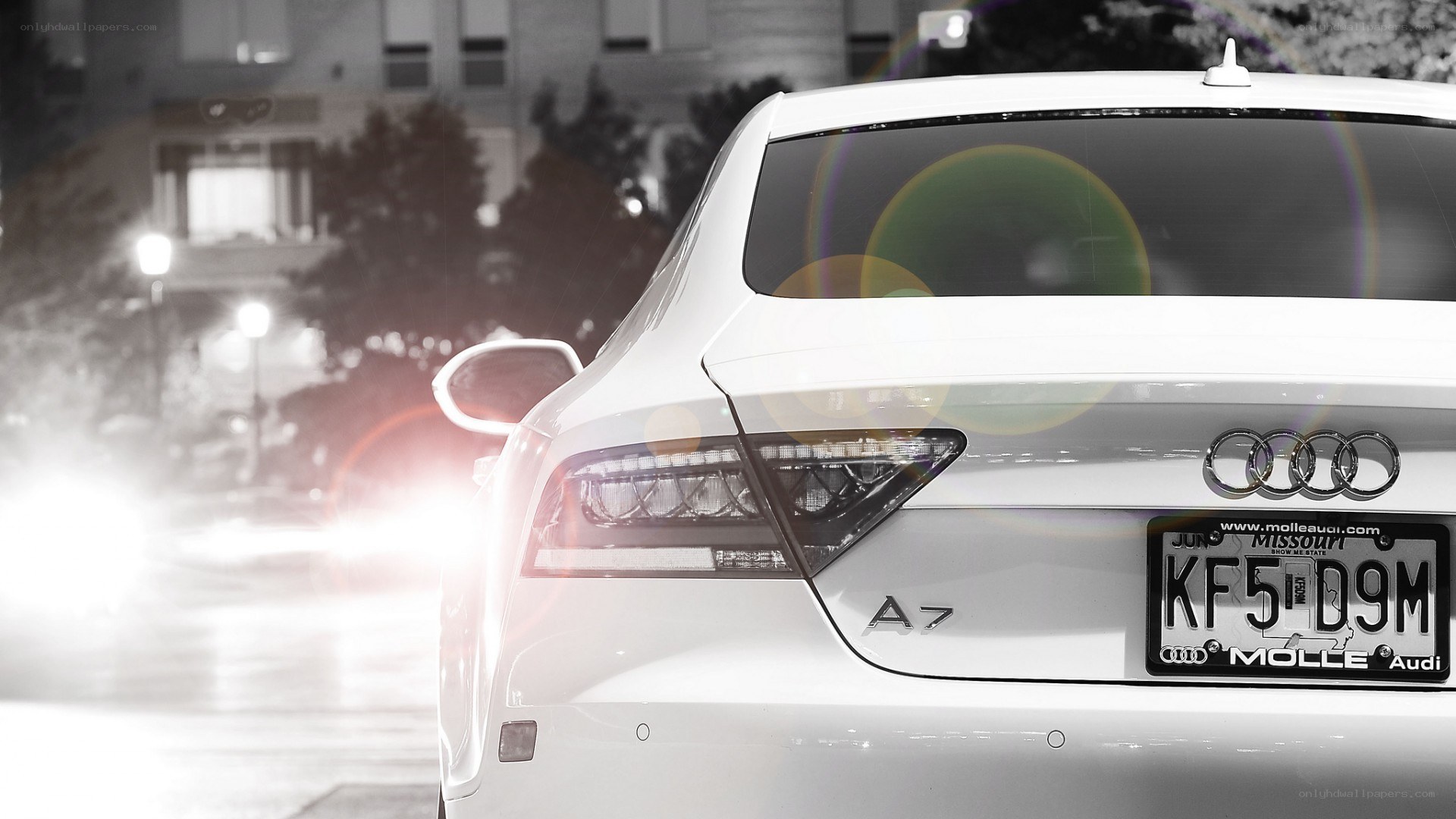 white audi a7 at night