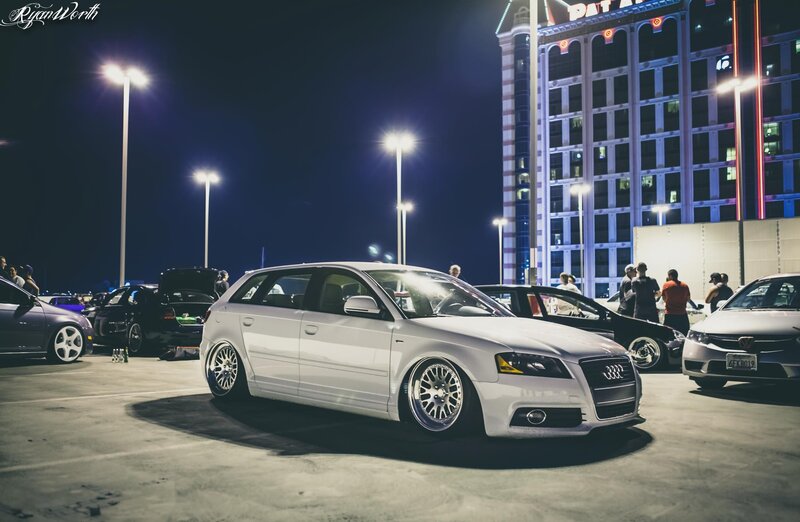 White Audi at night car show