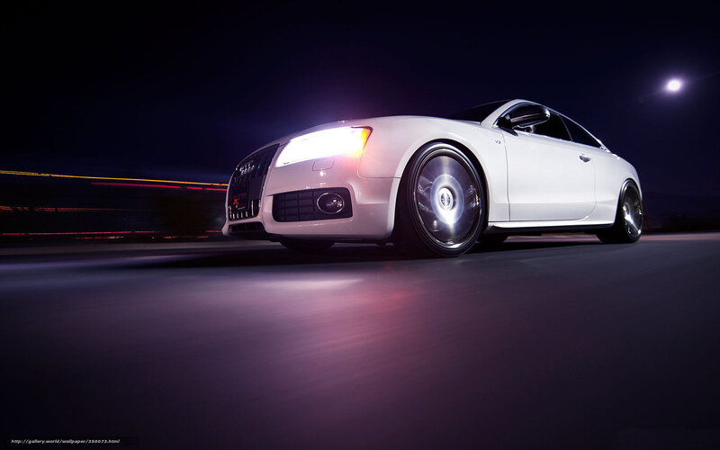 white audi at night
