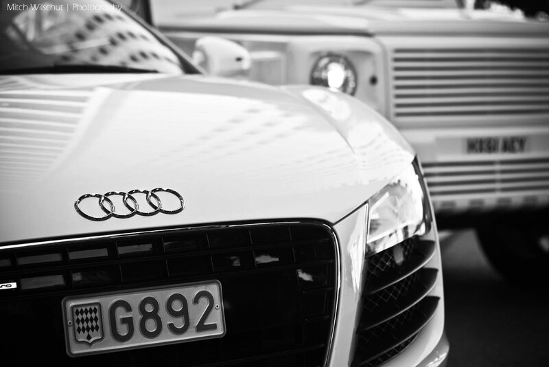 White Audi Car — Black, Dramatic