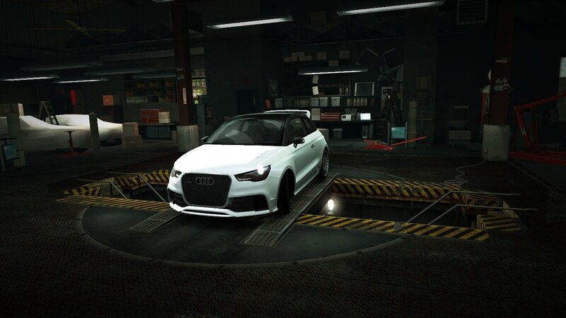 White Audi Car — Dark