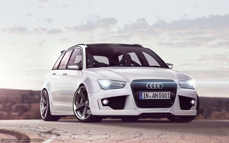 White Audi Car — Dramatic, Sunset