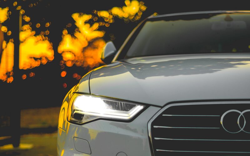White Audi Car Front