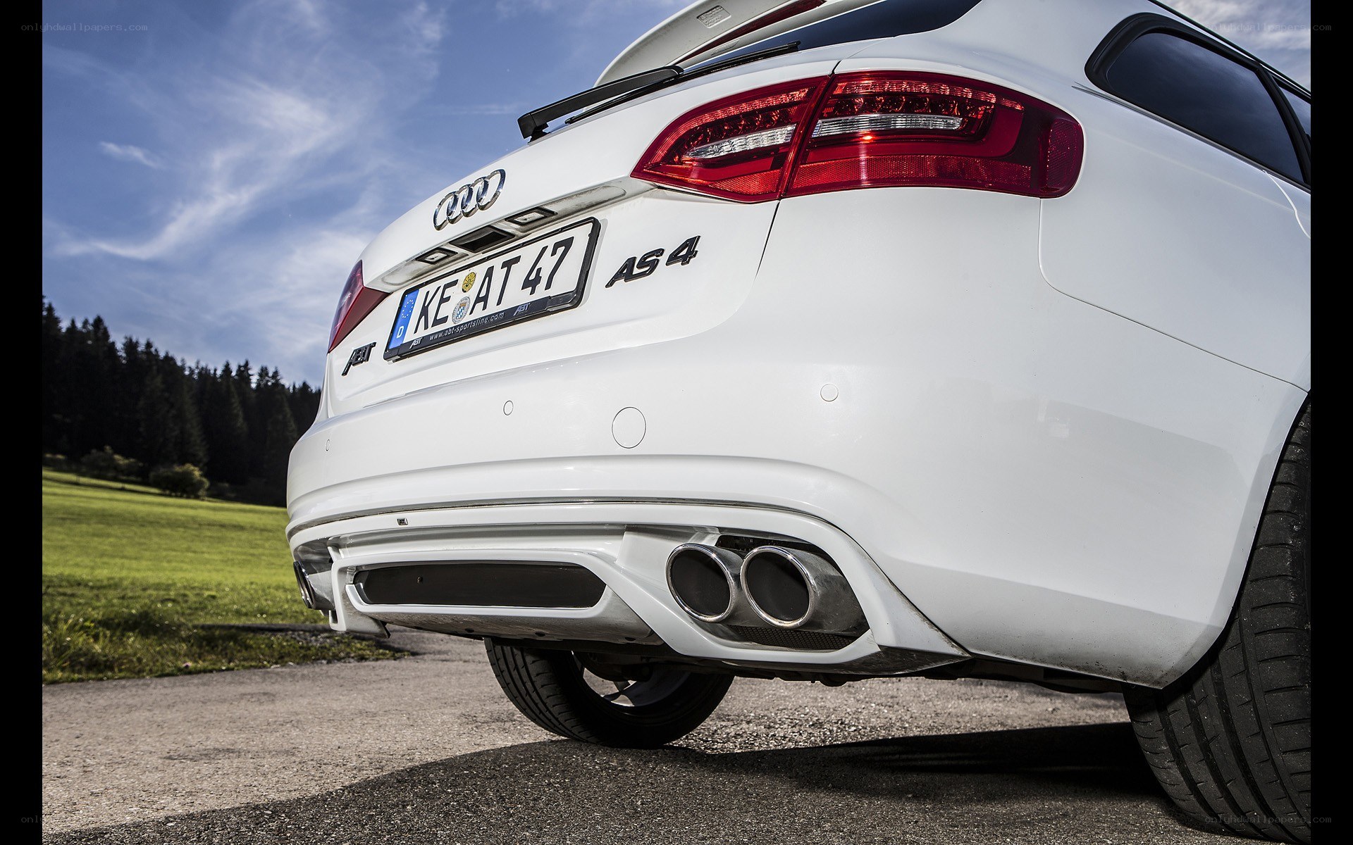 white audi car rear view