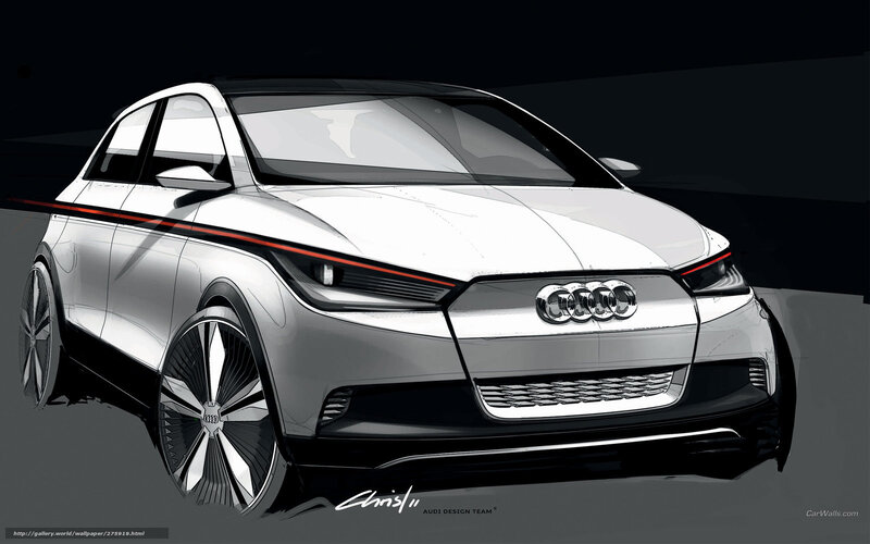 White Audi Concept Car — Dramatic, Illustration
