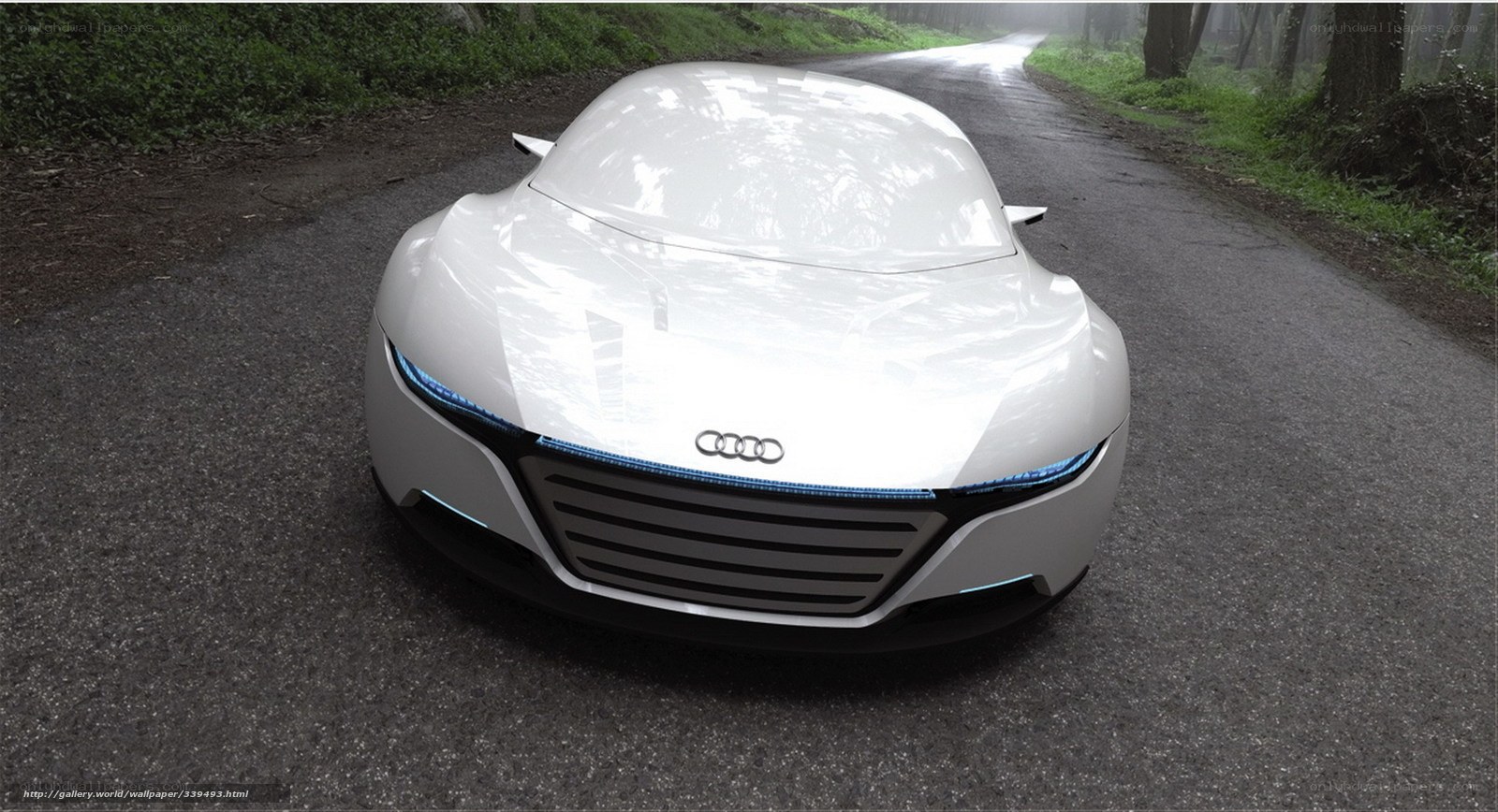 White Audi concept car on road