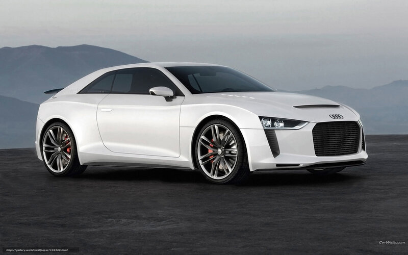 White Audi Concept Car — Serene, 3d Render, Mountains