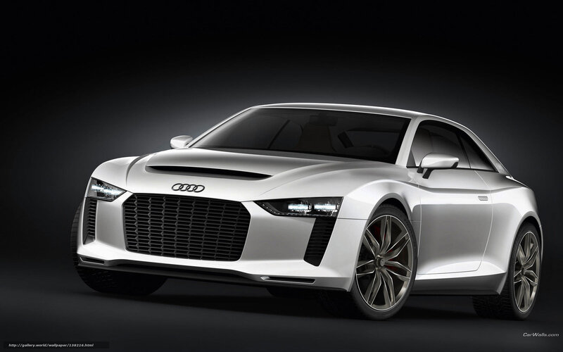 White Audi Concept Car — Silver, Dramatic