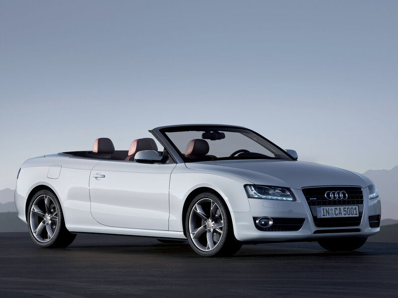 white audi convertible car