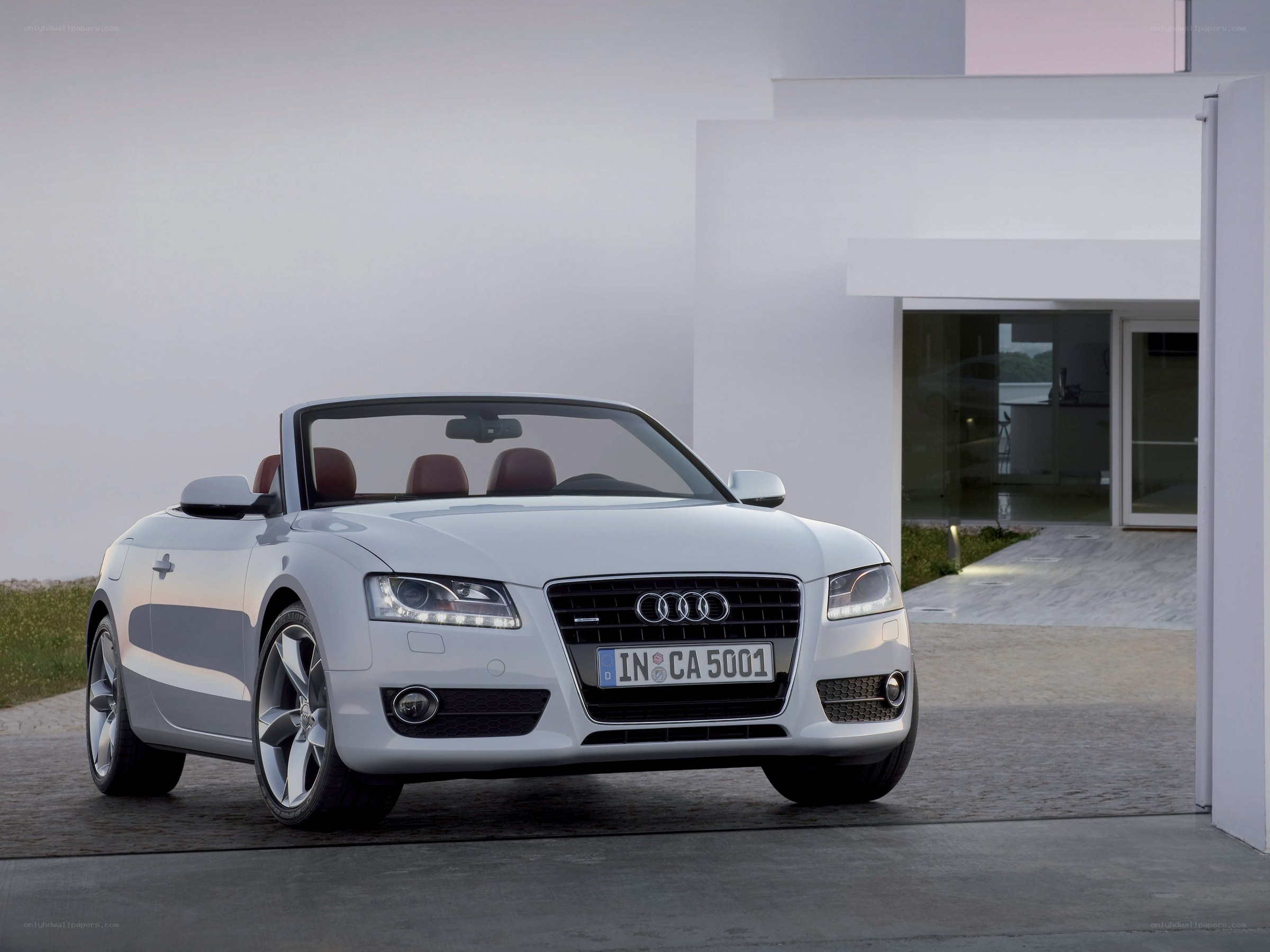 White Audi convertible car