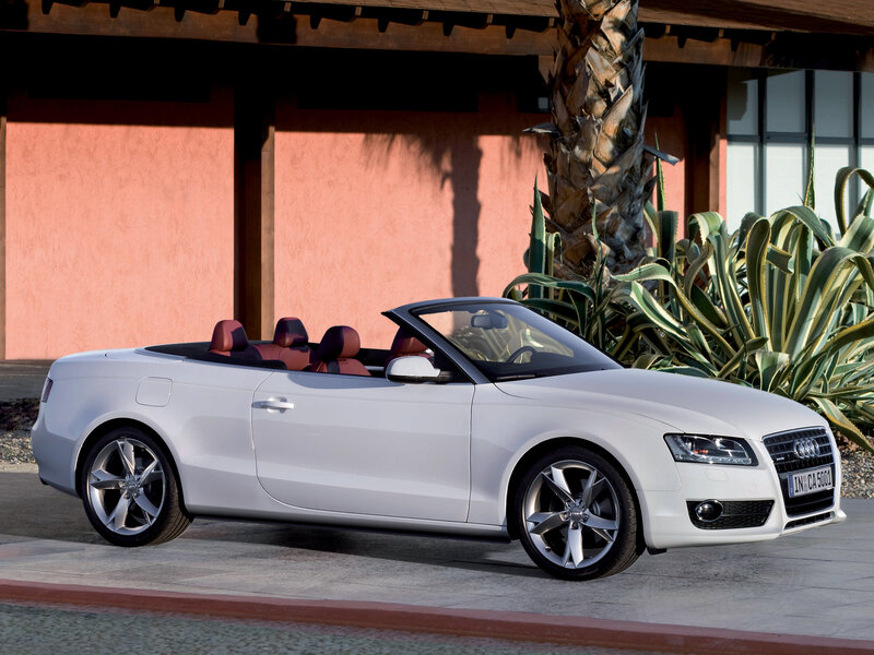 White Audi convertible car