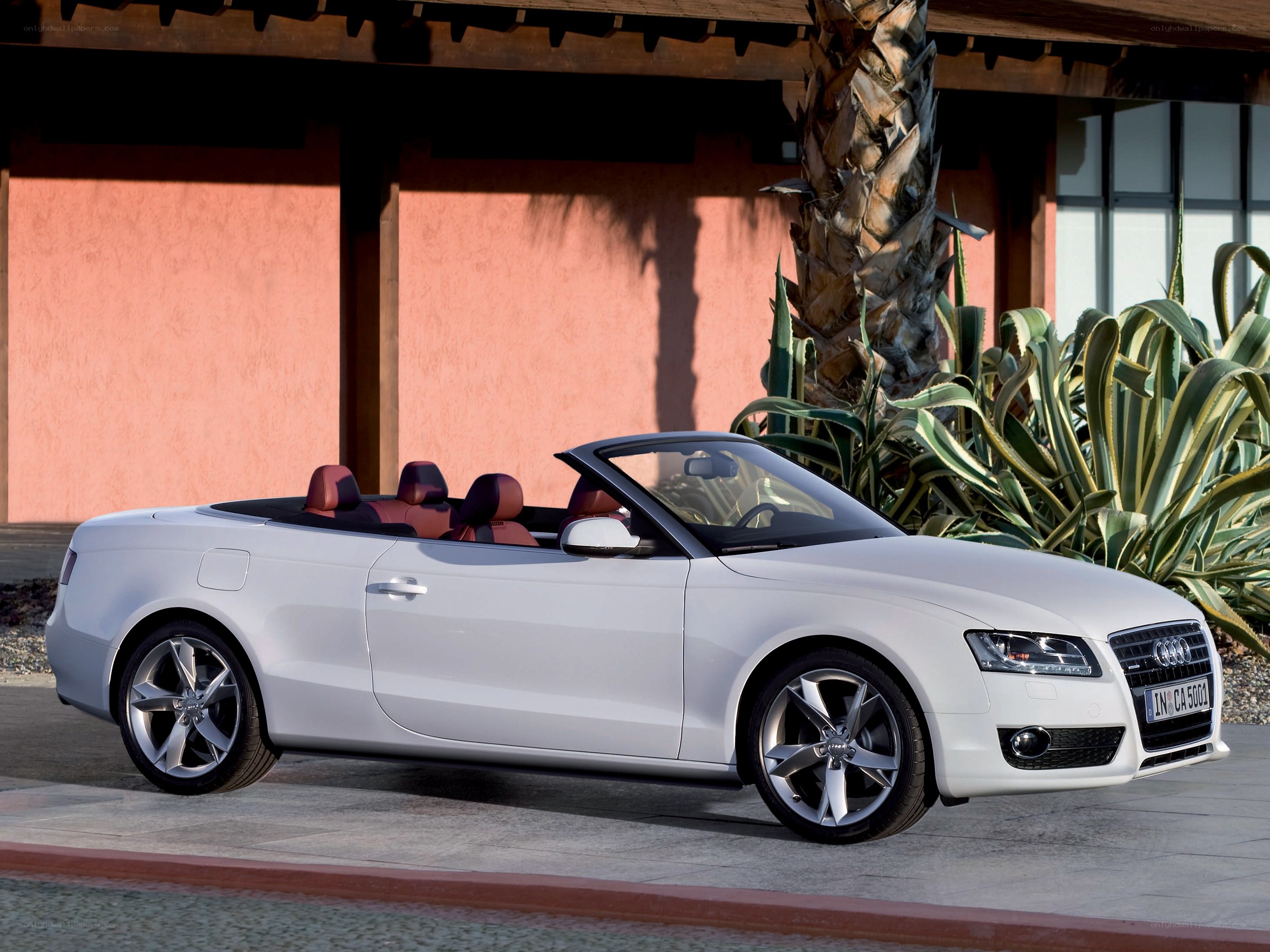 White Audi convertible car