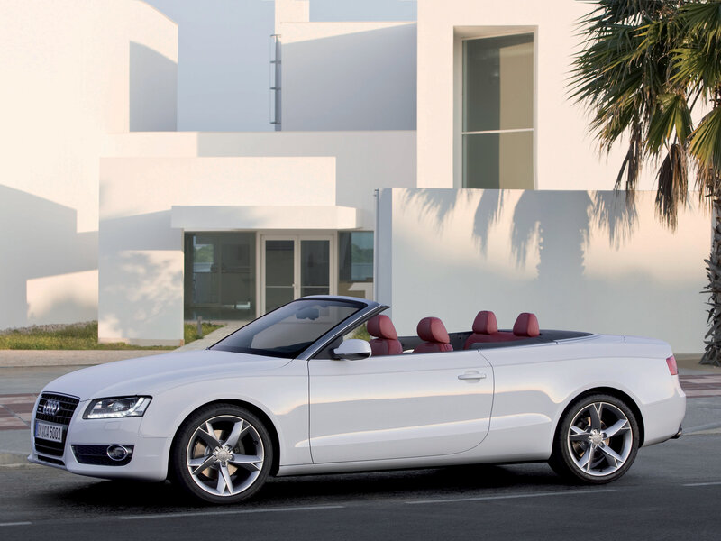 White Audi convertible car