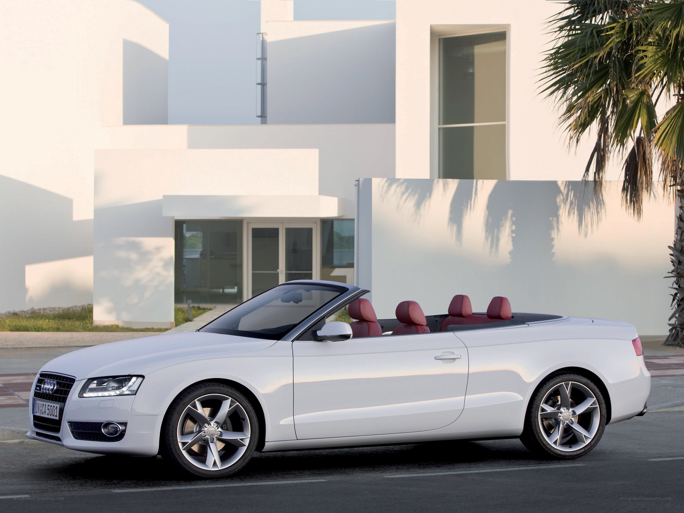 White Audi convertible car