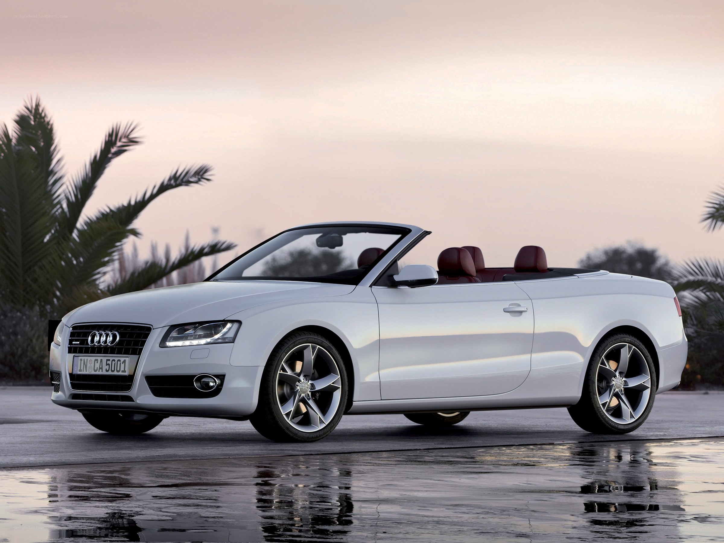 White Audi convertible car