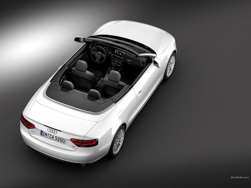 white audi convertible car