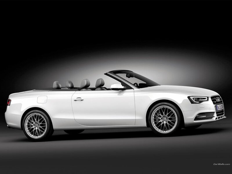 white audi convertible car