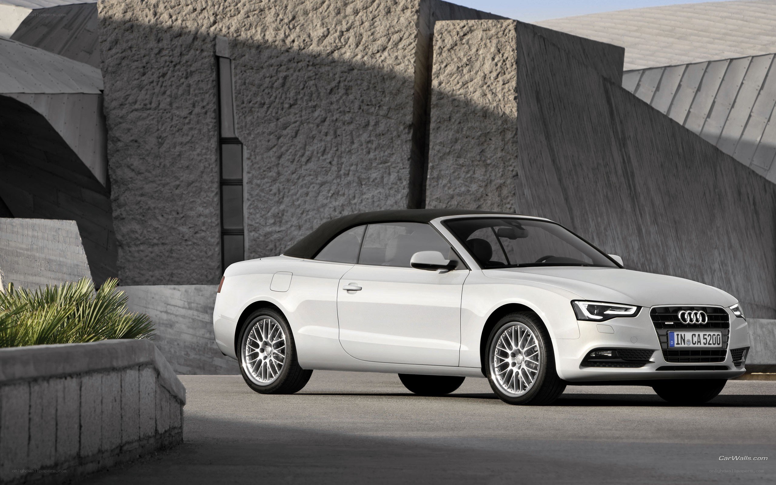 White Audi convertible car