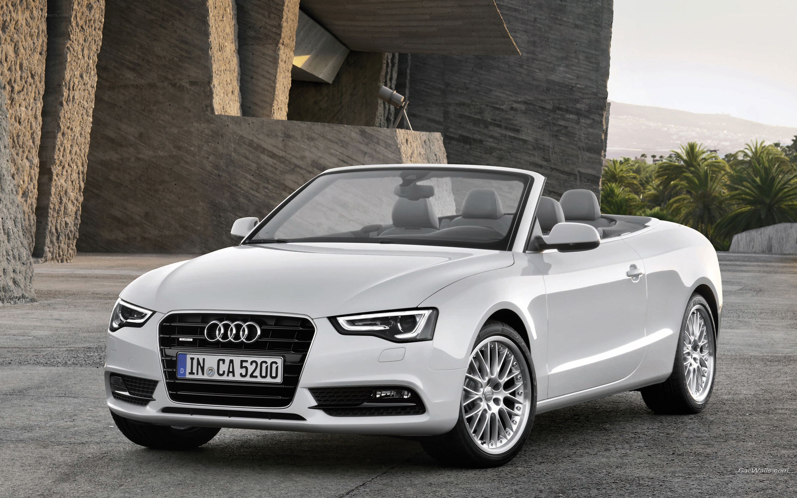 White Audi convertible car