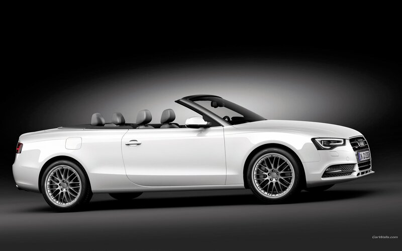 white audi convertible car