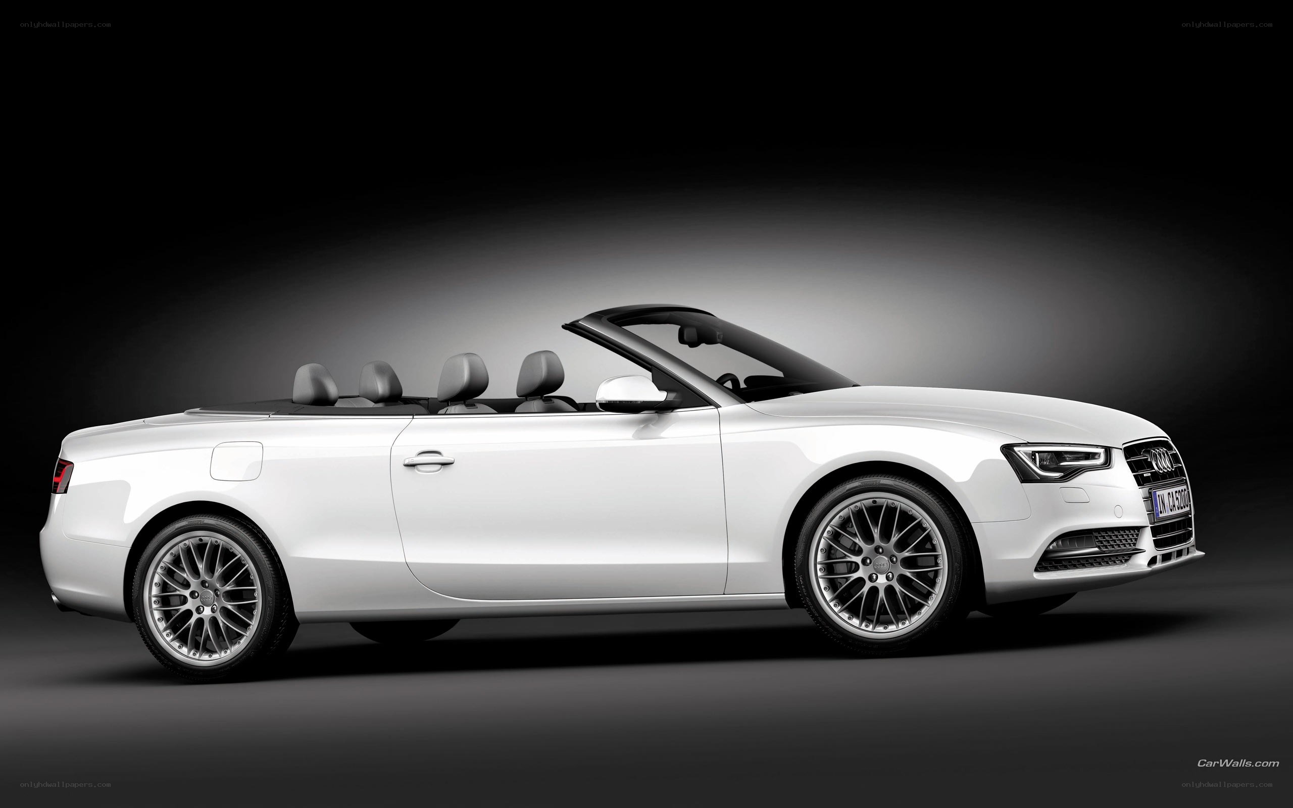 white audi convertible car