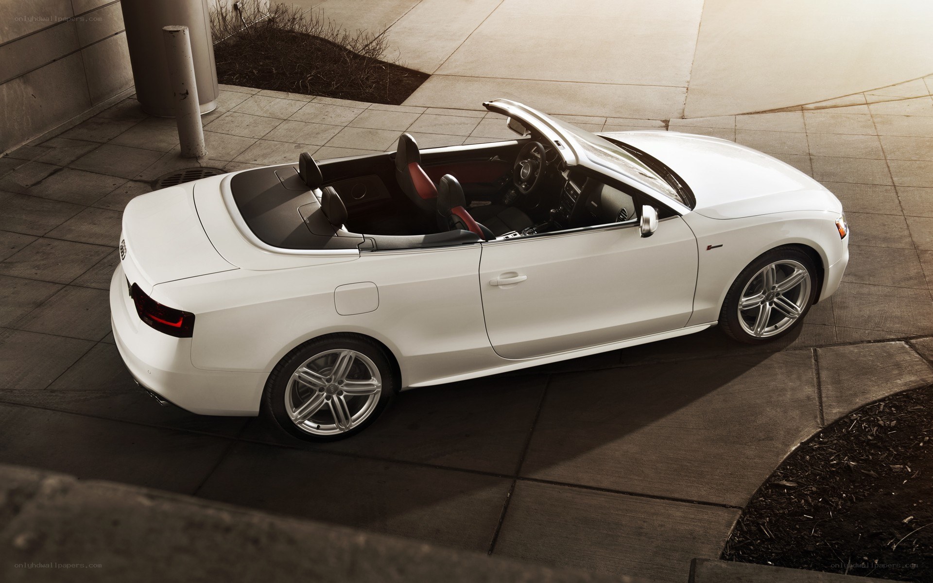 white audi convertible car