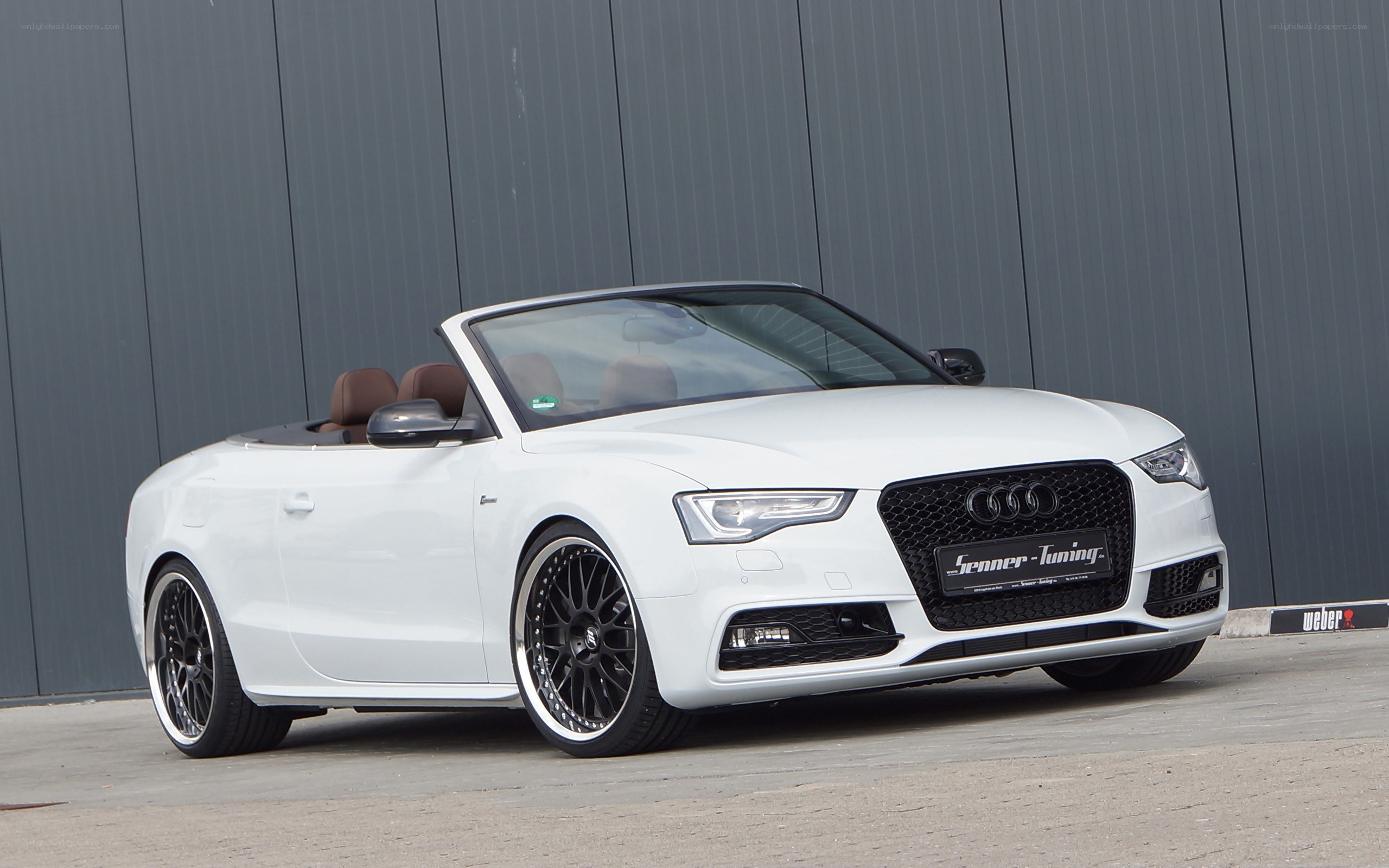 White Audi convertible car