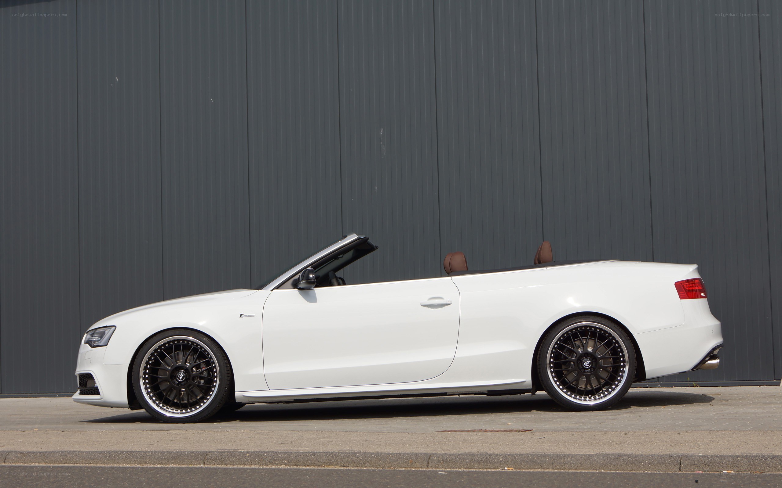 white audi convertible car