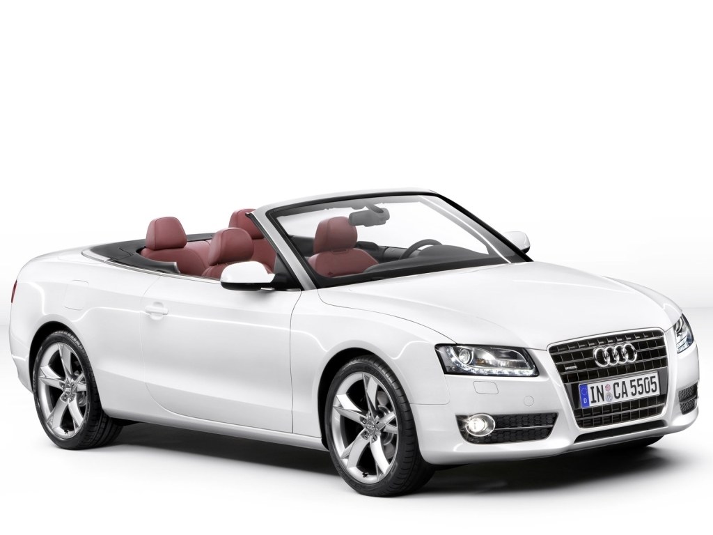 white audi convertible car