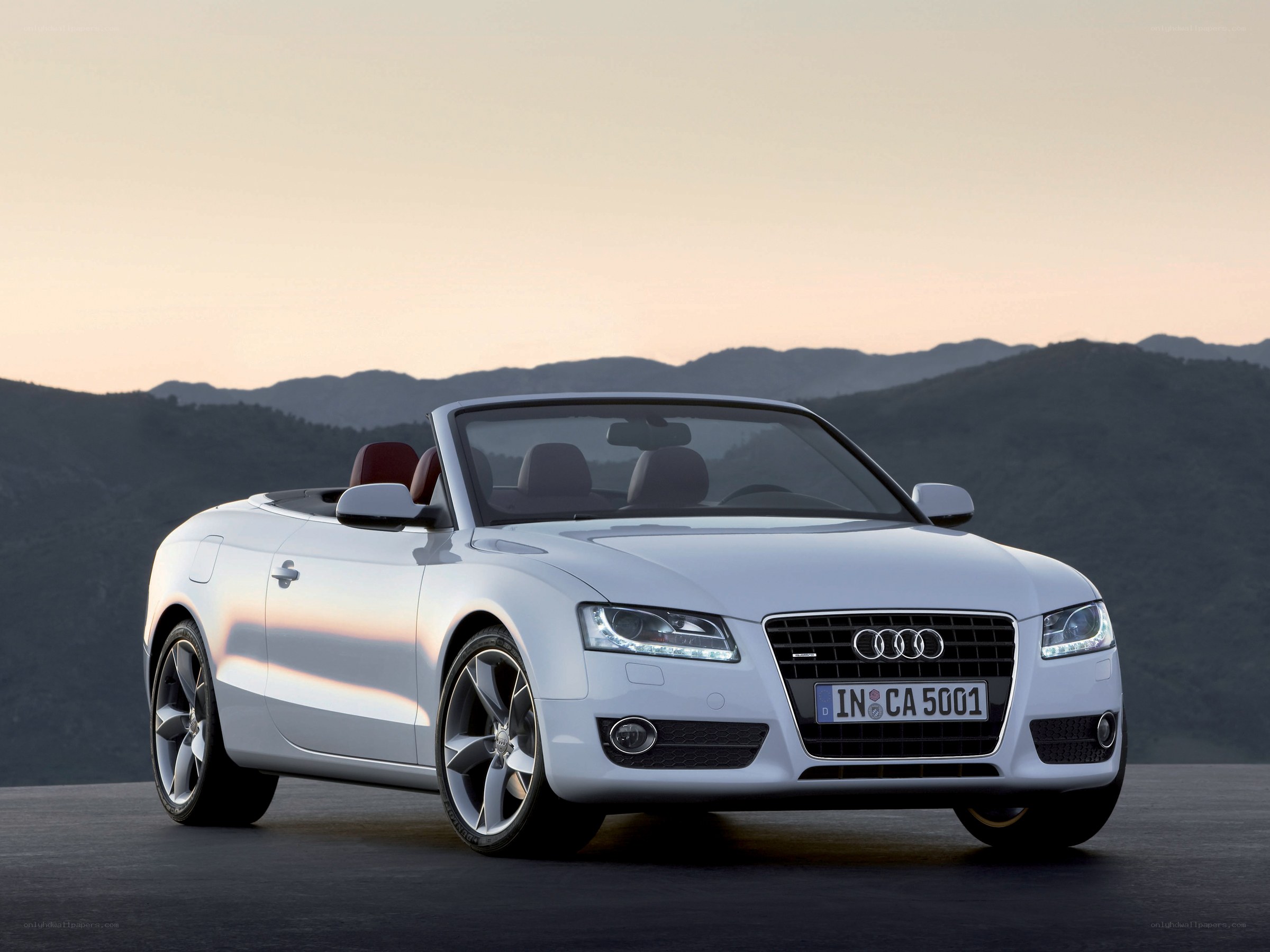 White Audi convertible car