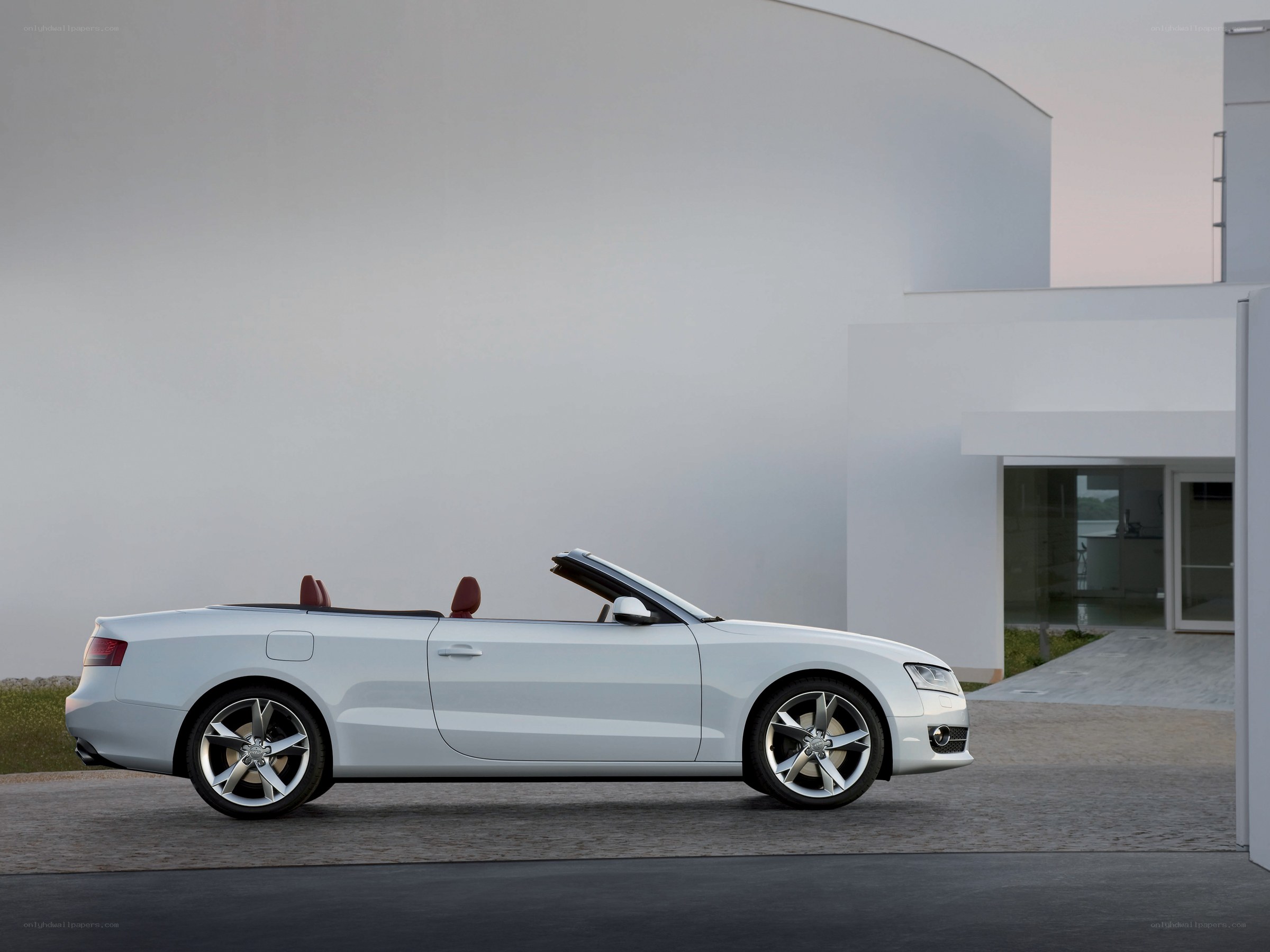 White Audi convertible car
