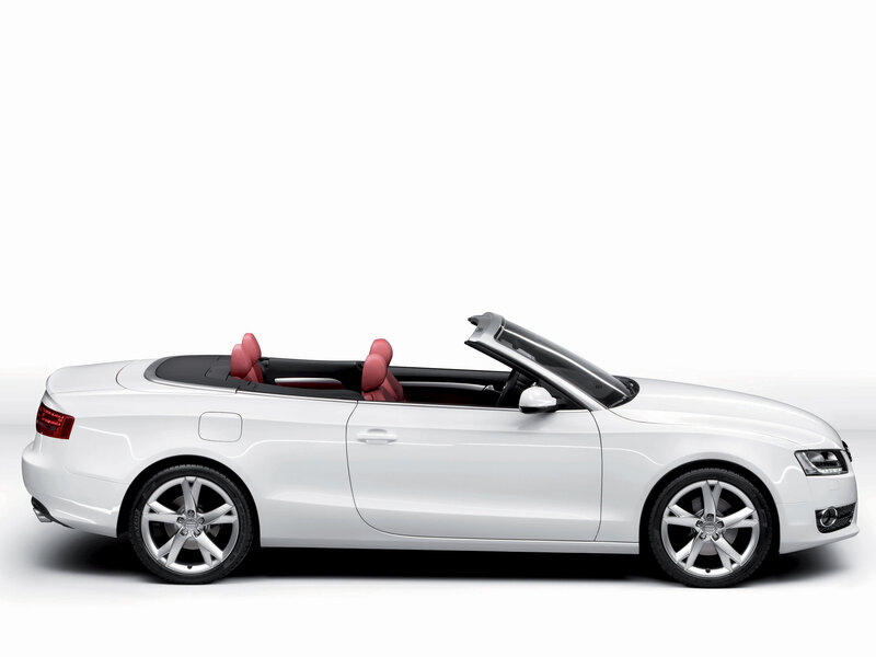 white audi convertible car