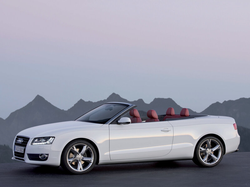 White Audi convertible car