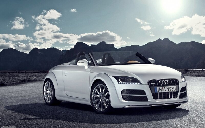 White Audi Convertible — Dramatic, Afternoon
