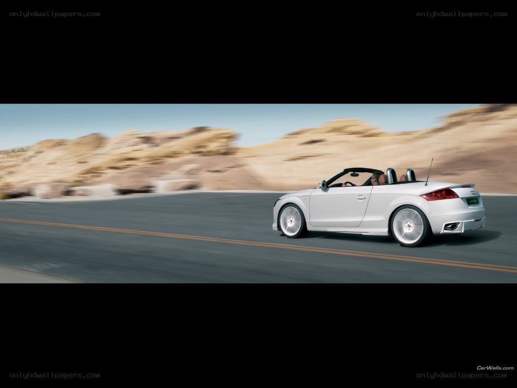 white audi convertible on desert road