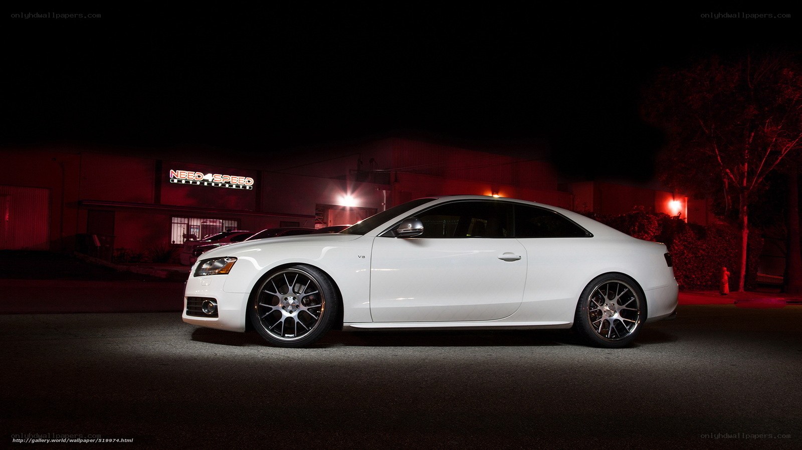 white audi coupe at night