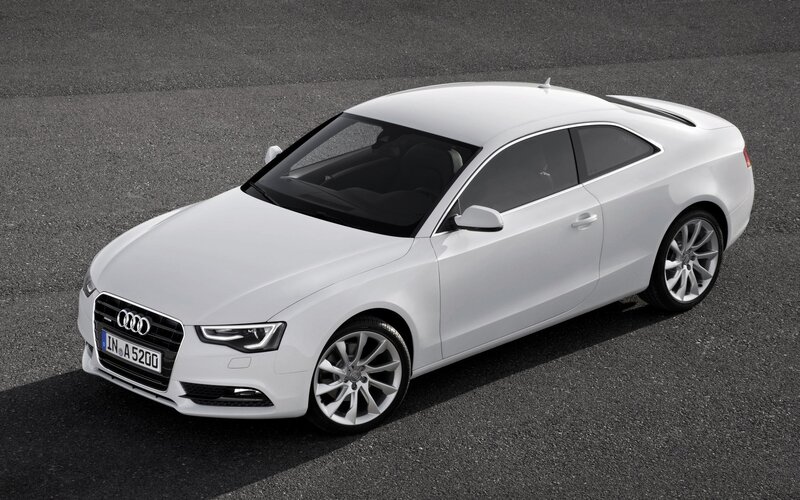 white audi coupe car