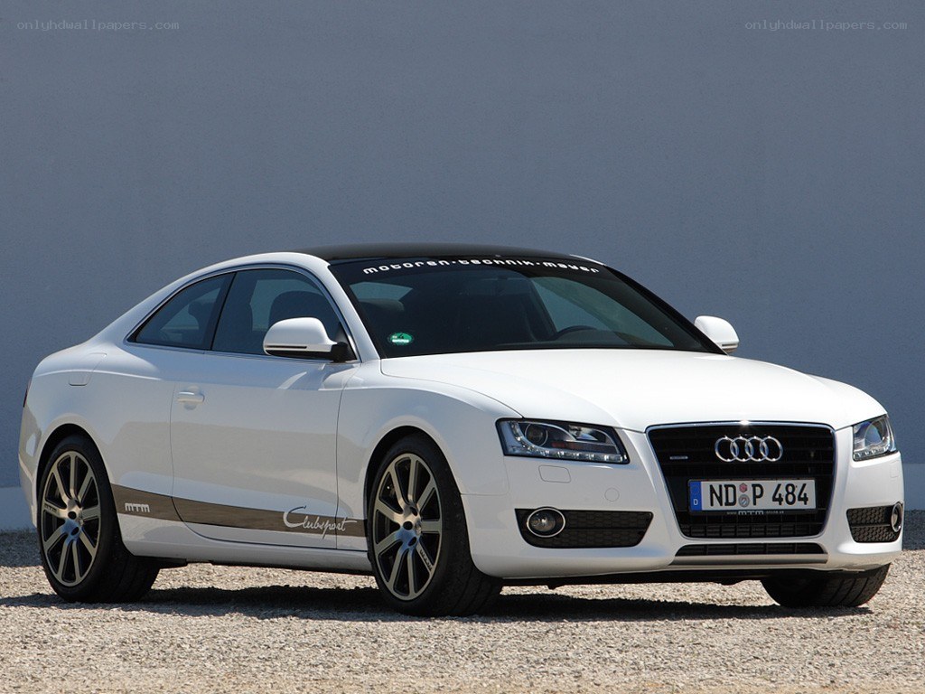 white audi coupe car