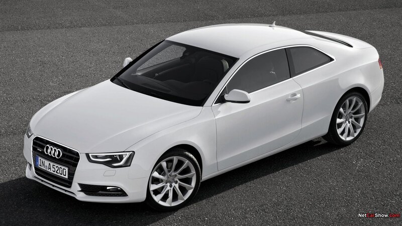white audi coupe car