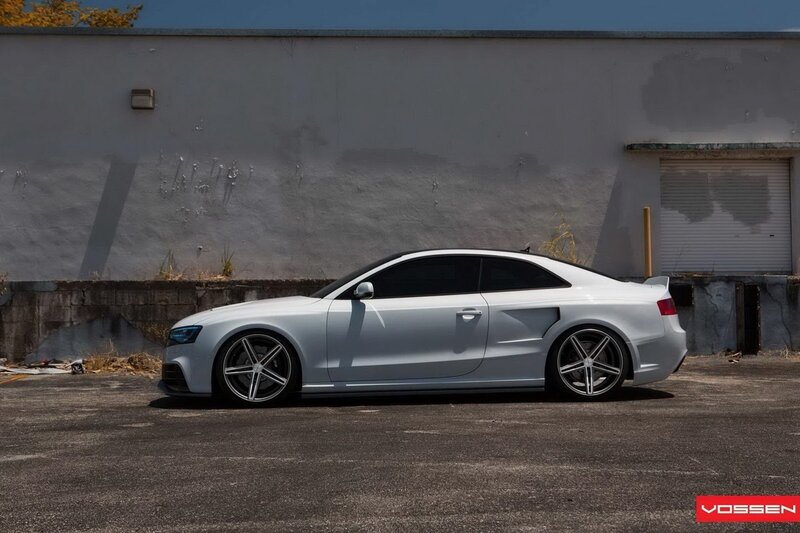 White Audi Coupe — Dramatic, Afternoon, Photograph, Building
