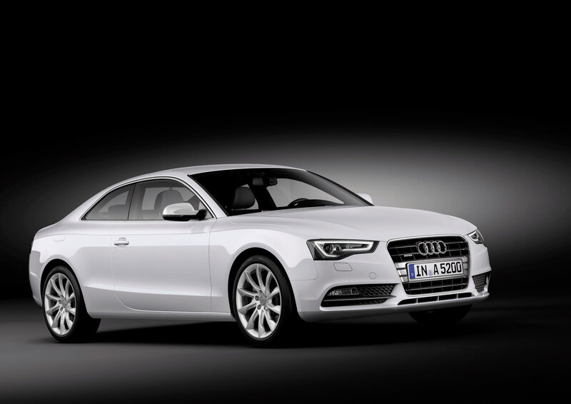 White Audi Coupe — Dramatic, Photograph