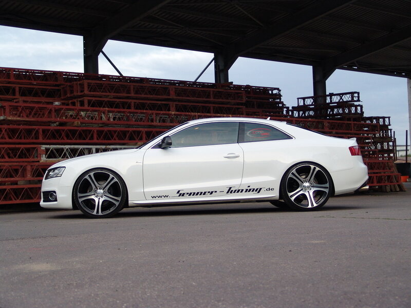 White Audi Coupe — Industrial, Afternoon