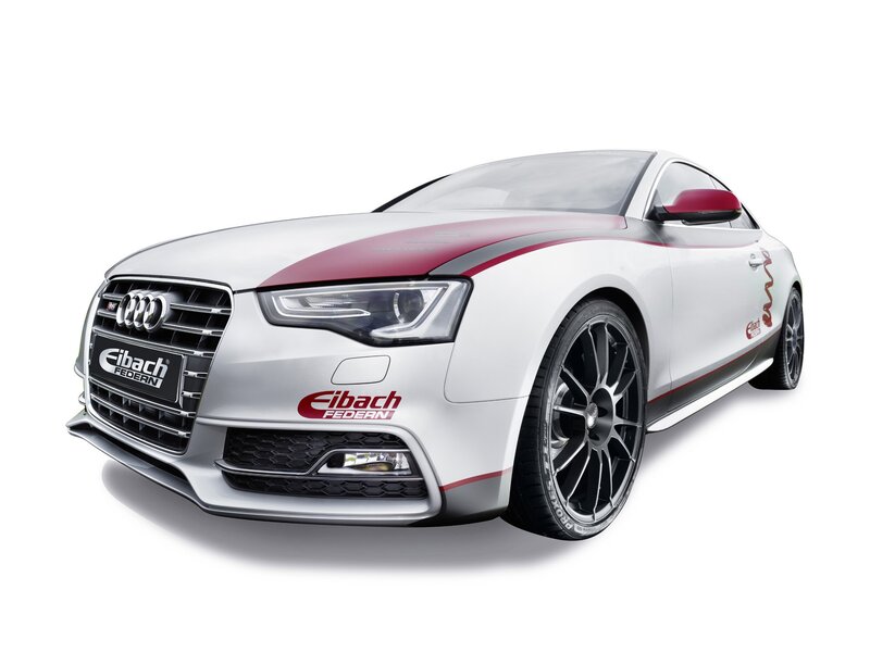 White Audi Coupe — Neutral, Photograph, Car, Racing Stripes