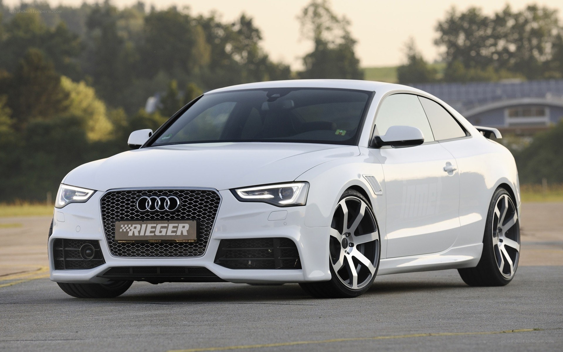 white audi coupe on track