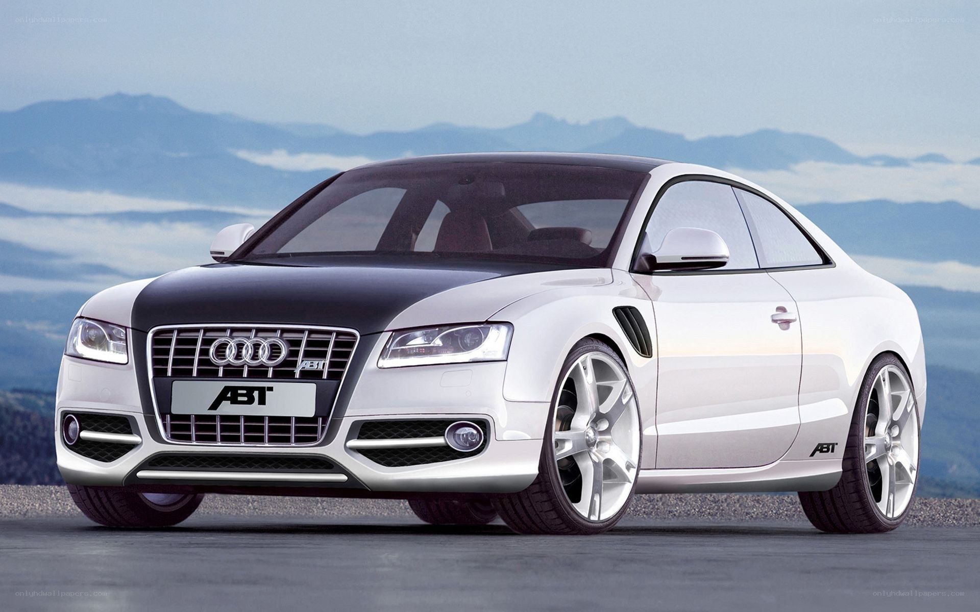 white audi coupe with abt tuning