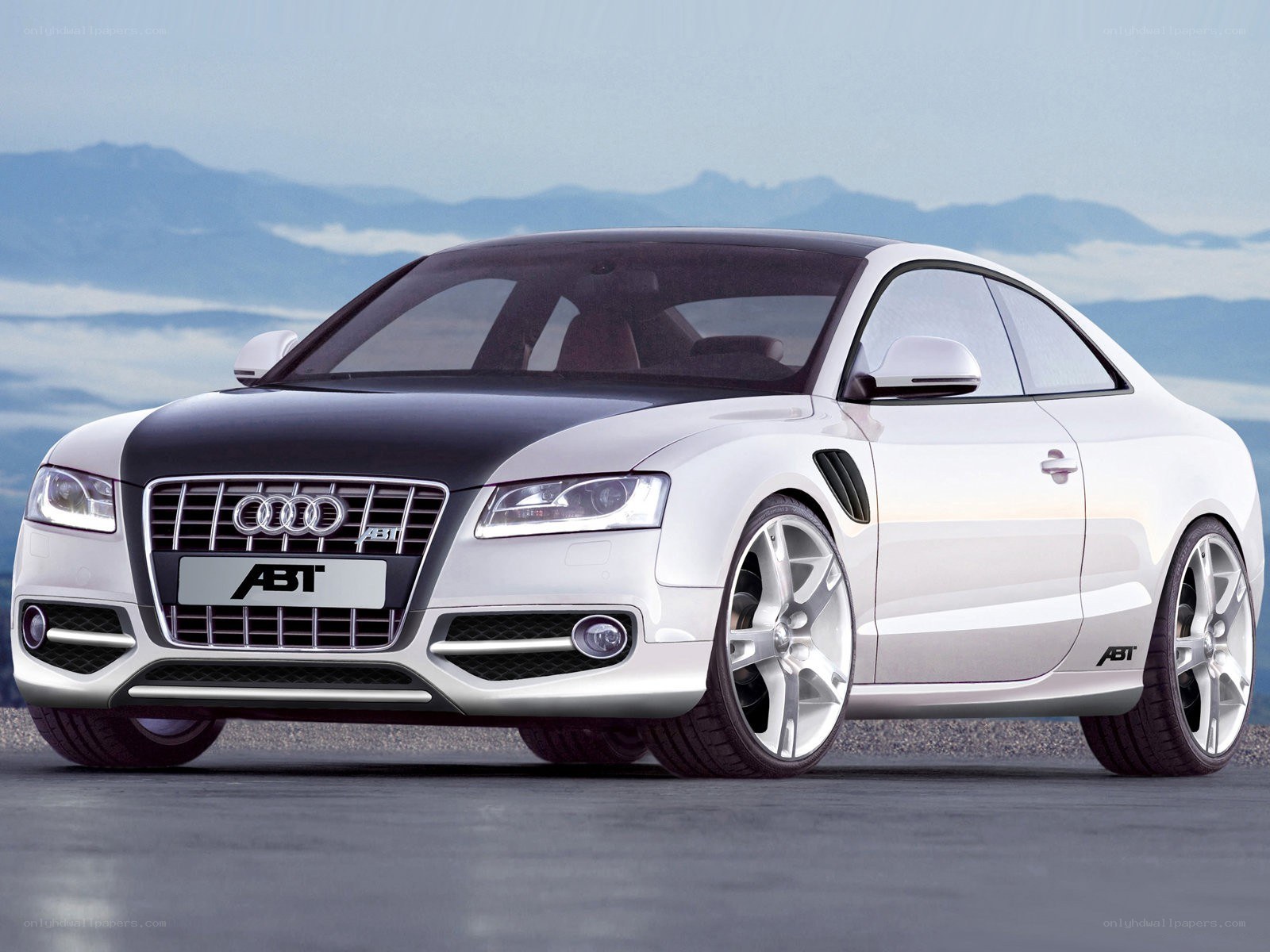 white audi coupe with abt tuning