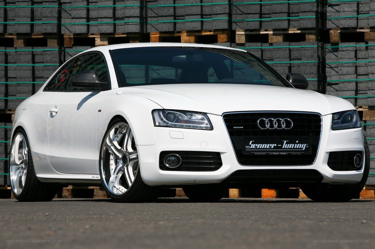 White Audi coupe with Senner Tuning