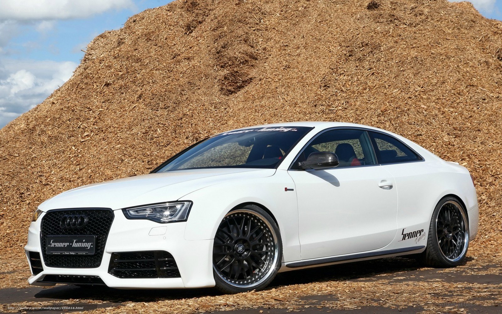 white audi coupe with tuning